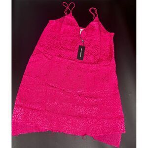 OneTeaspoon NWT Jacquard Slip Dress in Shocking Pink Size Medium‎ MSRP $139